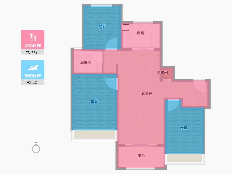 山东省-济南市-万科翡翠山语-110.00-户型库-动静分区