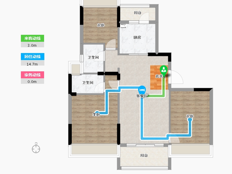 云南省-曲靖市-罗平碧桂园-88.13-户型库-动静线