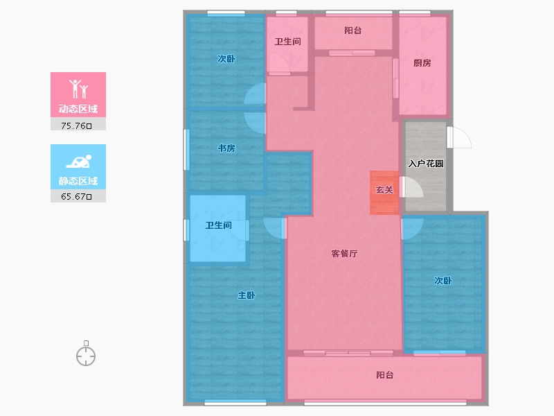 云南省-昆明市-俊发生态半岛海东俊园-133.92-户型库-动静分区