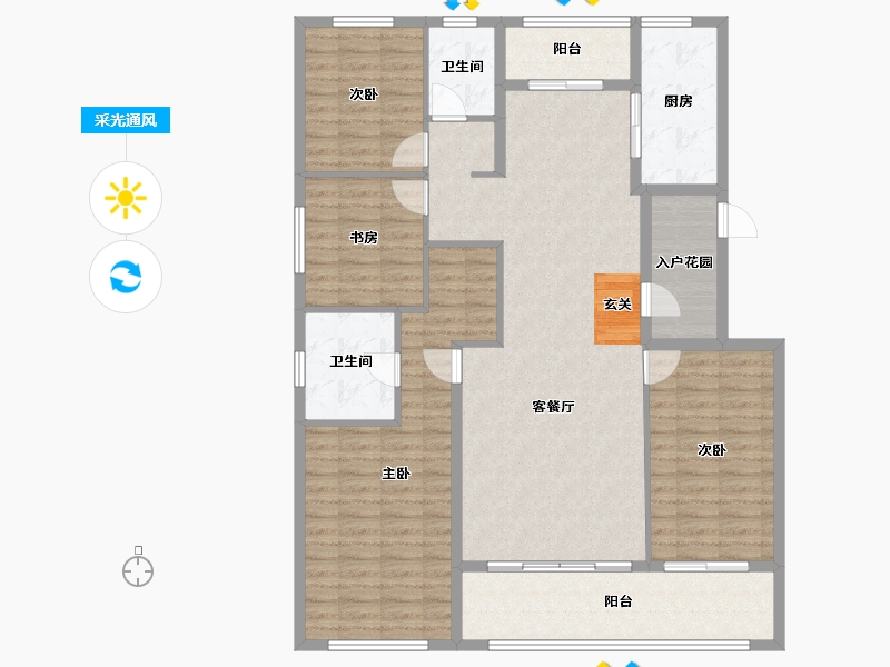 云南省-昆明市-俊发生态半岛海东俊园-133.92-户型库-采光通风