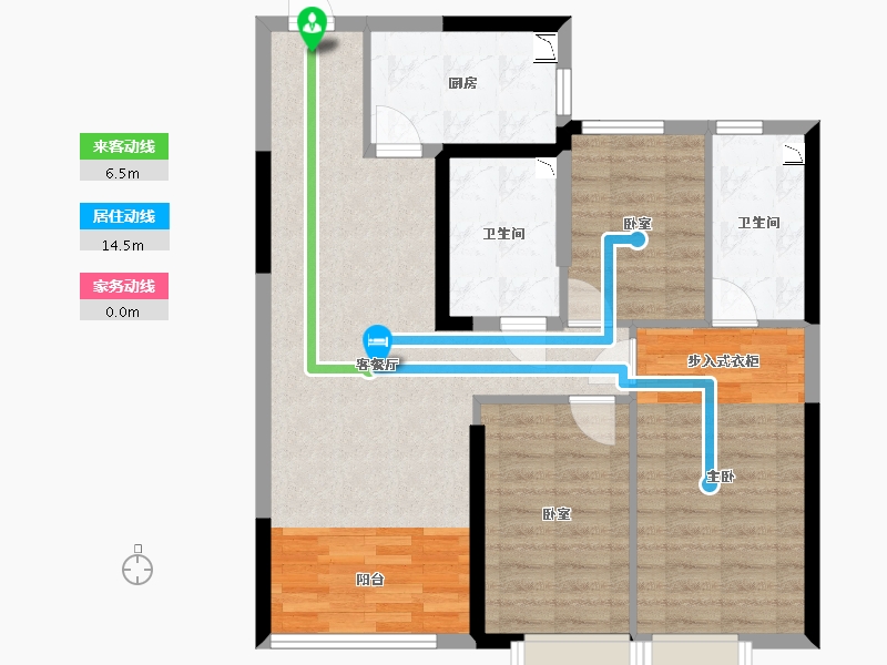 内蒙古自治区-呼和浩特市-呼和浩特恒大珺庭-83.93-户型库-动静线