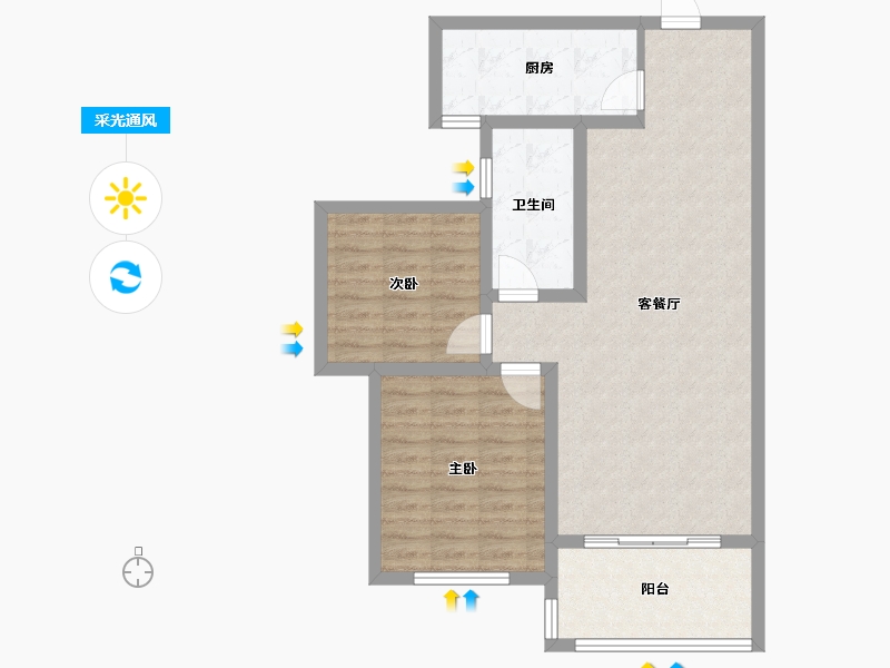 山西省-临汾市-朱雀·翰文苑-78.90-户型库-采光通风