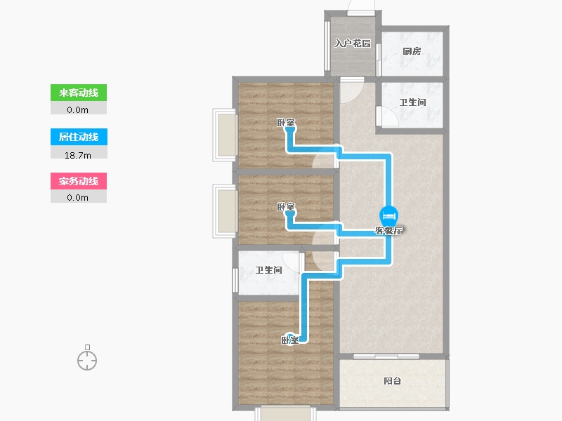 云南省-昆明市-锦康富春御园-87.46-户型库-动静线