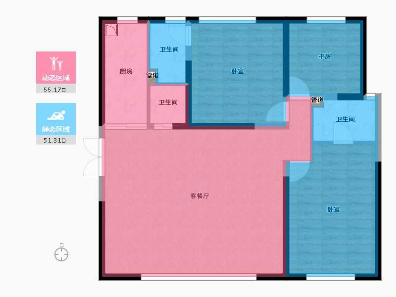 山西省-大同市-御龙庭三期-96.49-户型库-动静分区