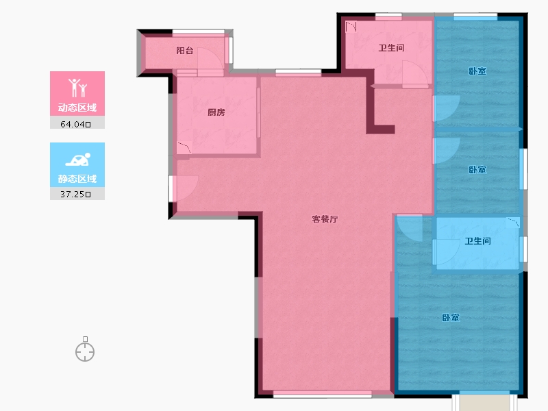 内蒙古自治区-呼和浩特市-呼和浩特恒大御府-91.16-户型库-动静分区