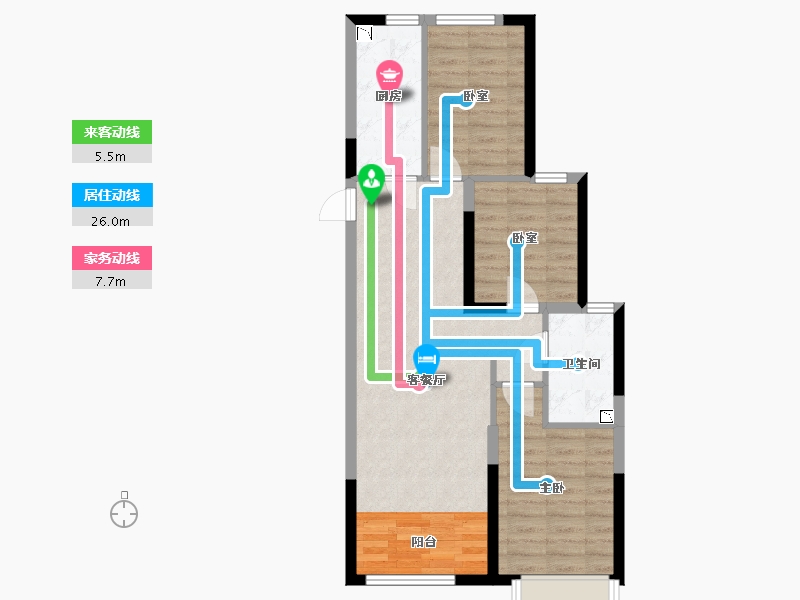 内蒙古自治区-呼和浩特市-呼和浩特恒大珺庭-71.15-户型库-动静线