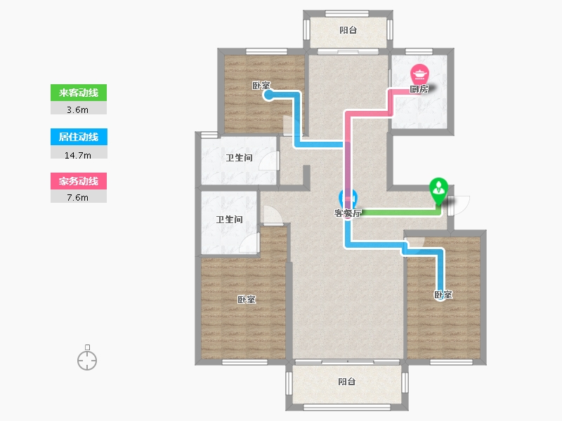 内蒙古自治区-包头市-奥体公园三号-122.97-户型库-动静线