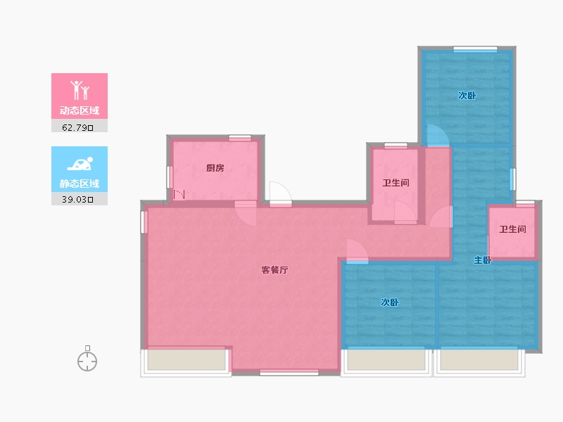 河北省-廊坊市-牛驼温泉孔雀城-90.86-户型库-动静分区