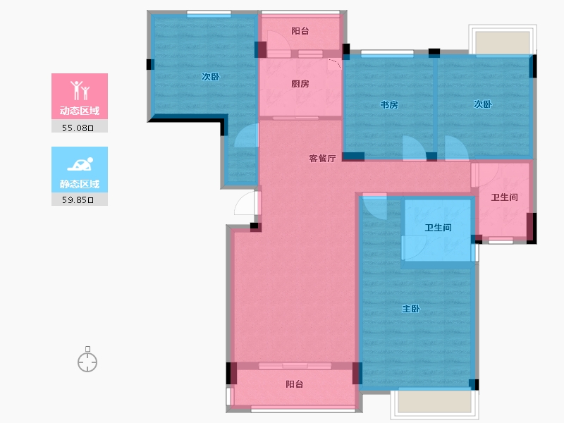 广西壮族自治区-桂林市-漓江大河坊-101.85-户型库-动静分区