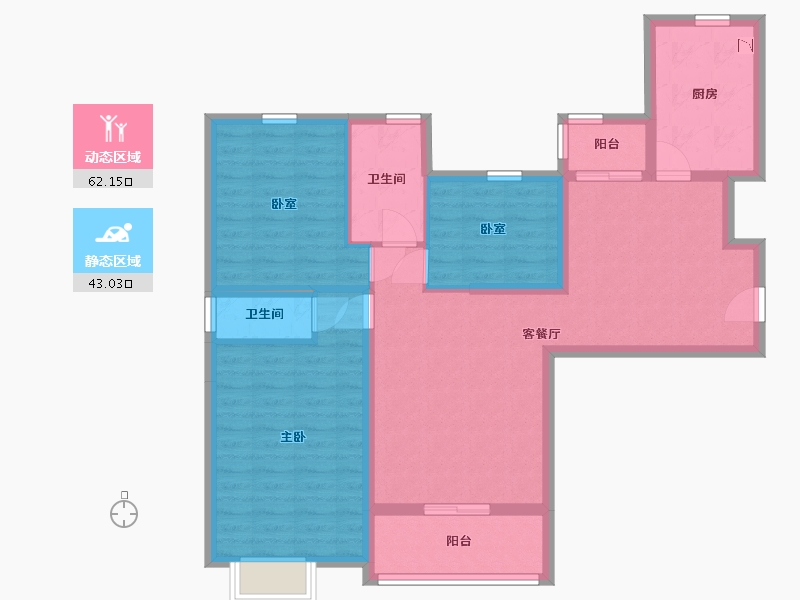 内蒙古自治区-包头市-恒大名都-93.57-户型库-动静分区