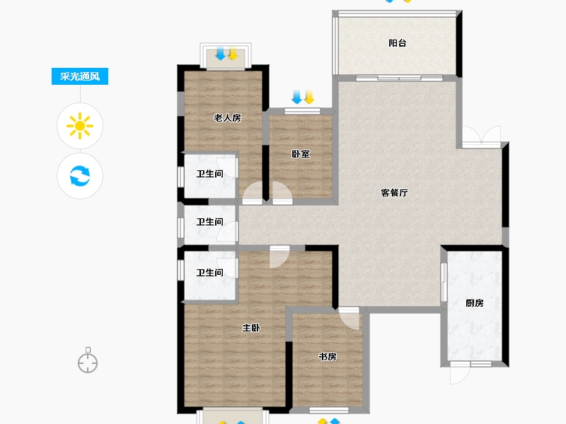 贵州省-遵义市-城投葡萄井壹號-136.95-户型库-采光通风