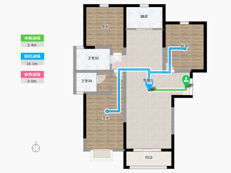 内蒙古自治区-包头市-方兴·观澜壹号-114.69-户型库-动静线