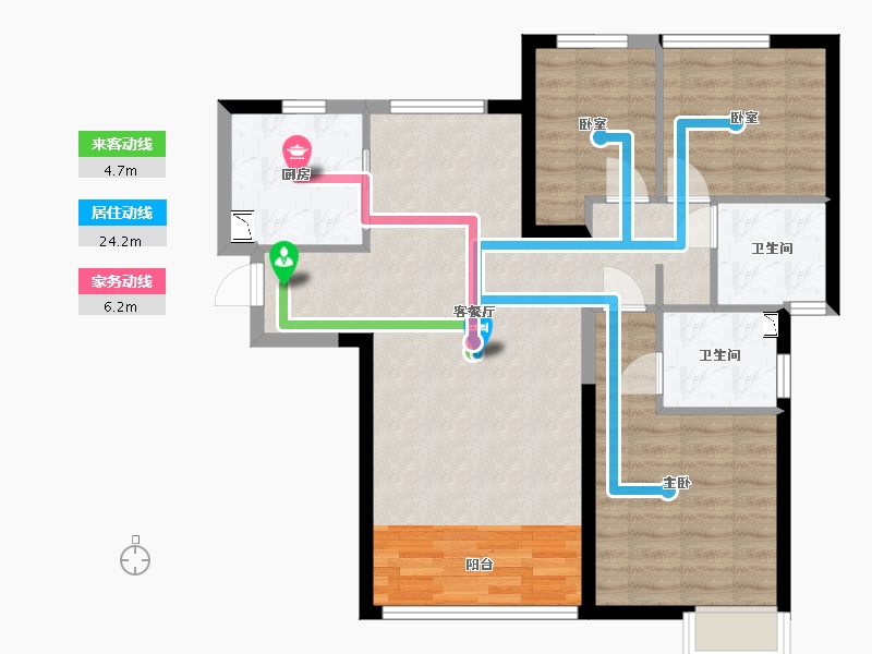 内蒙古自治区-呼和浩特市-呼和浩特恒大珺庭-82.40-户型库-动静线