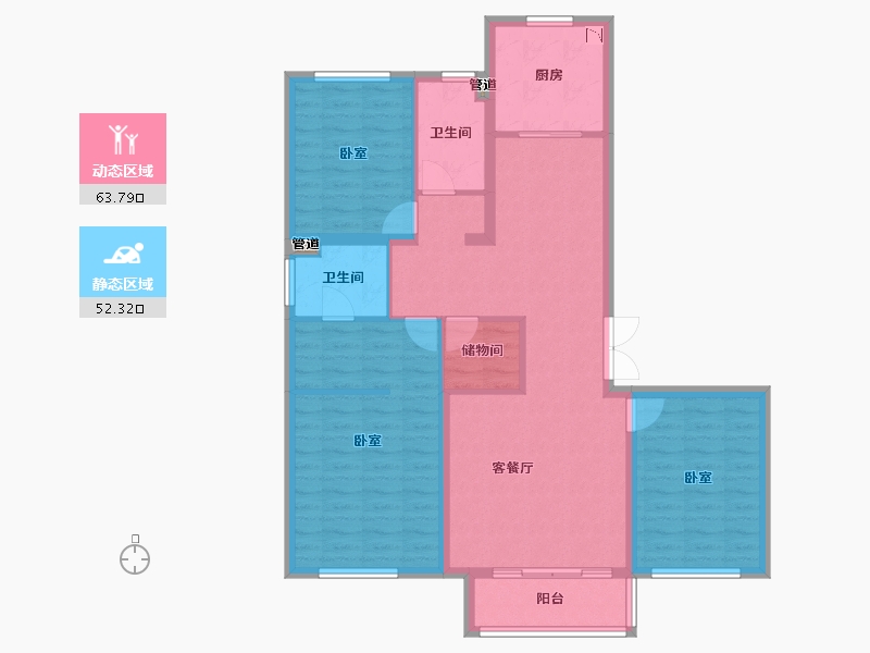 山西省-大同市-悦城·御河十号-104.59-户型库-动静分区