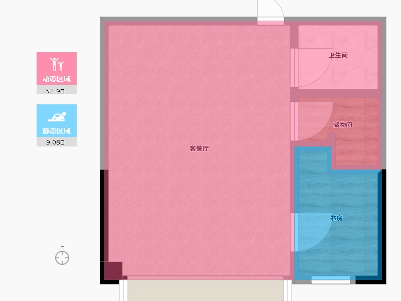 河北省-廊坊市-廊坊·滨河广场-56.00-户型库-动静分区