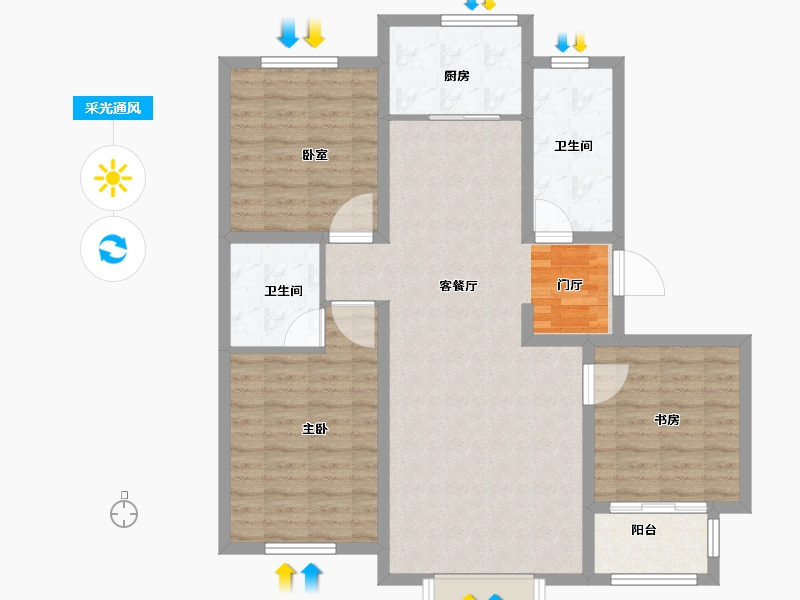 河北省-保定市-京南首府-98.87-户型库-采光通风