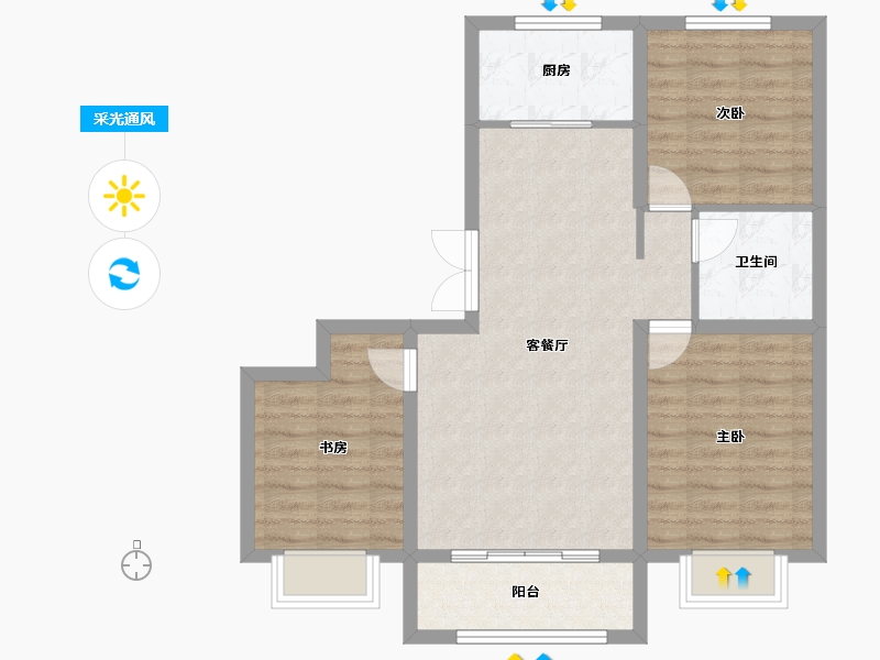 山西省-临汾市-悦尚城-75.89-户型库-采光通风