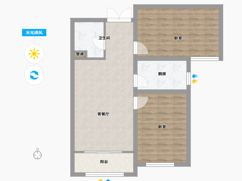 山西省-大同市-悦城·御河十号-68.35-户型库-采光通风