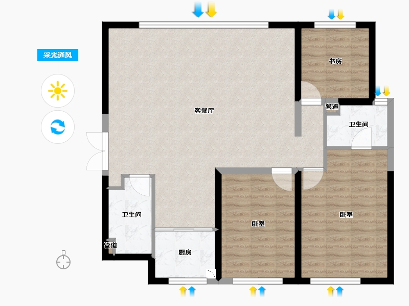 山西省-大同市-御龙庭三期-97.12-户型库-采光通风