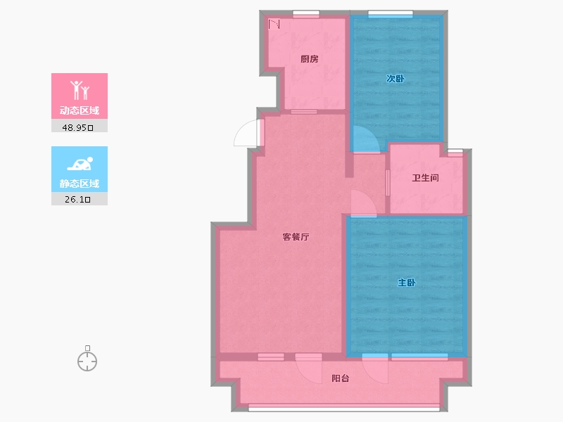 河北省-廊坊市-牛驼温泉孔雀城-66.19-户型库-动静分区