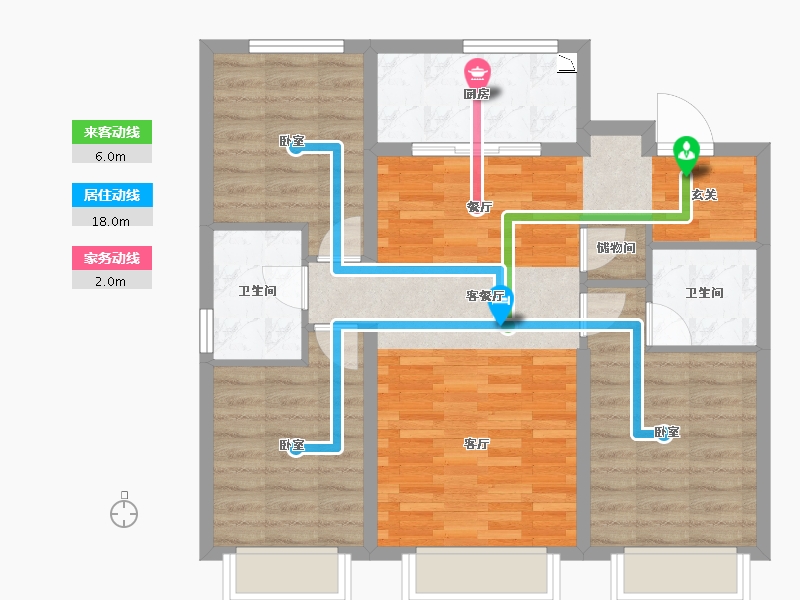 内蒙古自治区-包头市-万科城-79.71-户型库-动静线