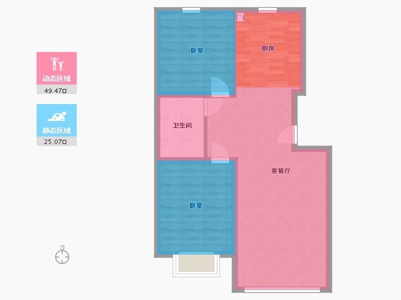 内蒙古自治区-赤峰市-宝盛正大华庭-67.28-户型库-动静分区