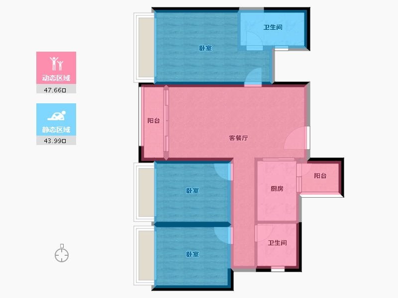 云南省-昆明市-金色城邦二期-81.15-户型库-动静分区