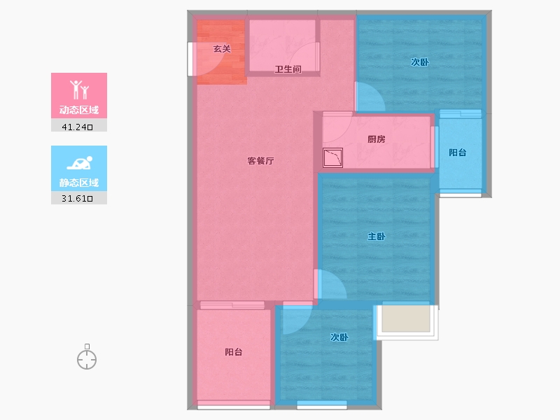 云南省-昆明市-时代俊园-64.01-户型库-动静分区