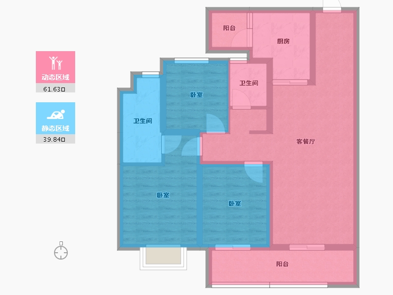 云南省-昆明市-龙湖天璞-89.49-户型库-动静分区