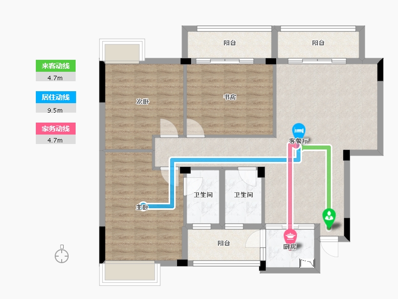 广西壮族自治区-桂林市-漓江大河坊-98.70-户型库-动静线