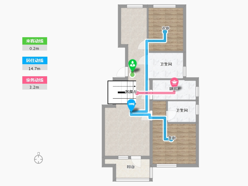 河北省-廊坊市-牛驼温泉孔雀城-76.00-户型库-动静线