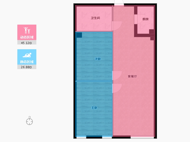 内蒙古自治区-呼和浩特市-巨华·巨宝大厦-65.20-户型库-动静分区