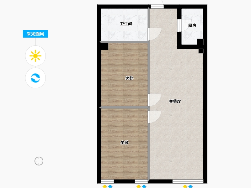 内蒙古自治区-呼和浩特市-巨华·巨宝大厦-65.20-户型库-采光通风