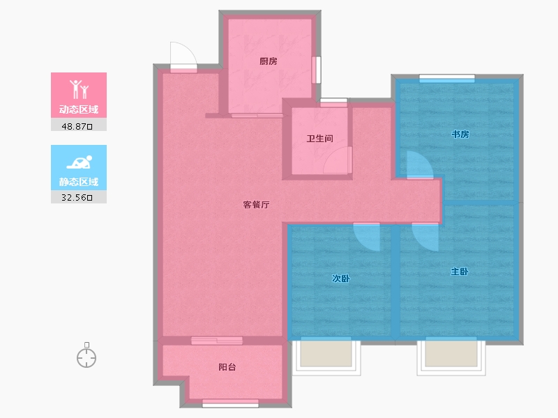 山东省-烟台市-新力珑湾-72.00-户型库-动静分区