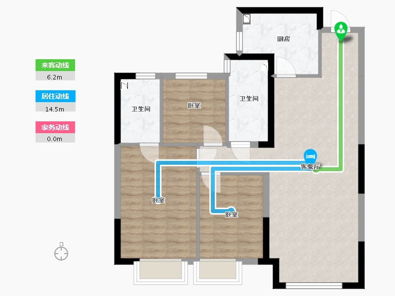 内蒙古自治区-呼和浩特市-呼和浩特恒大御府-82.64-户型库-动静线