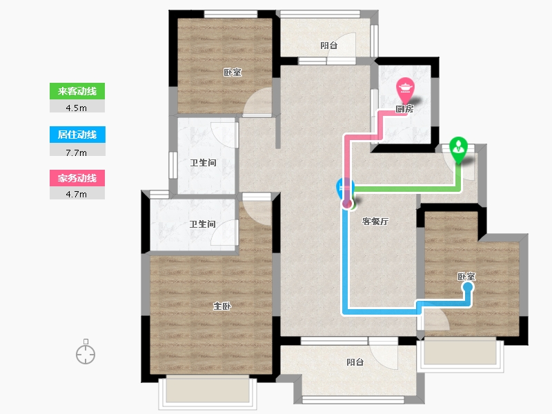 河北省-张家口市-奥园京誉府-93.08-户型库-动静线