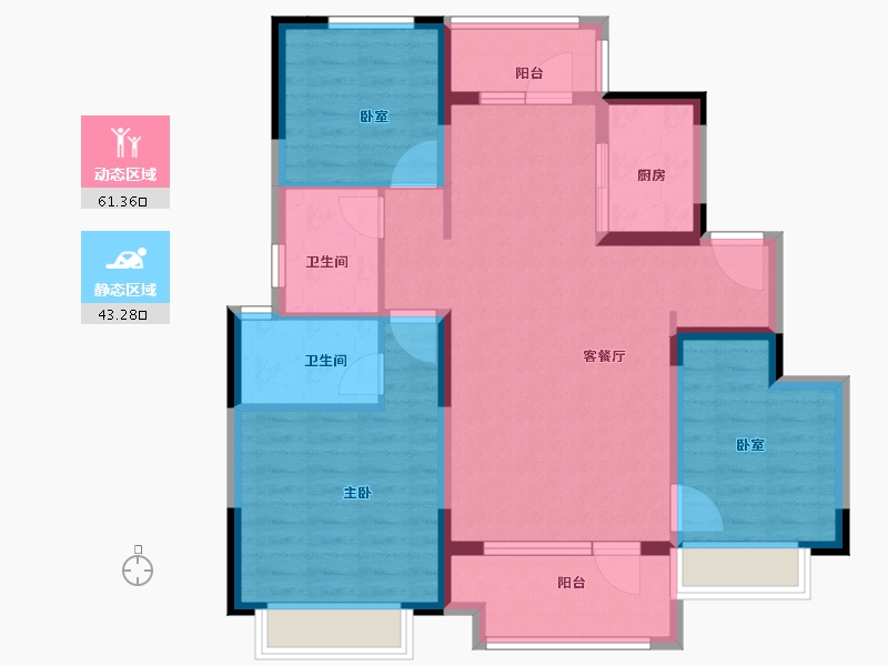 河北省-张家口市-奥园京誉府-93.08-户型库-动静分区