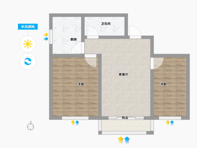 河北省-承德市-金牛山庄牛津郡-69.00-户型库-采光通风