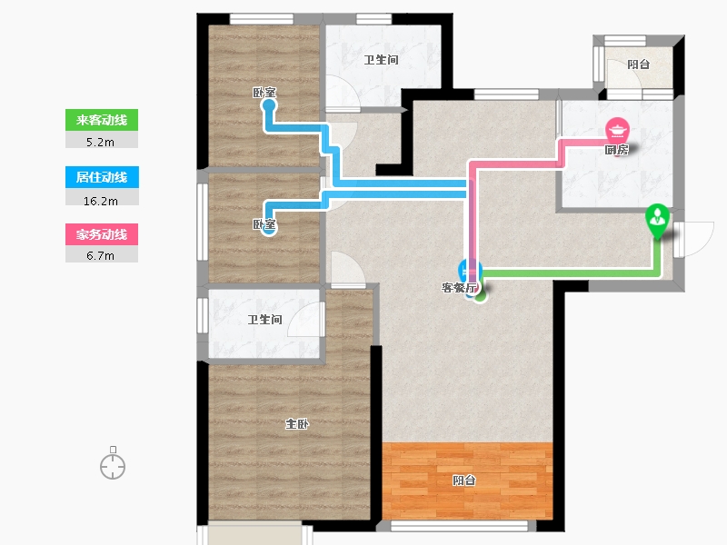 内蒙古自治区-呼和浩特市-呼和浩特恒大珺庭-91.21-户型库-动静线