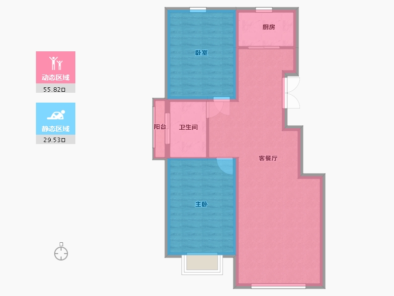 内蒙古自治区-包头市-方兴·观澜壹号-77.13-户型库-动静分区