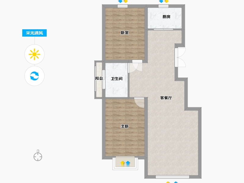 内蒙古自治区-包头市-方兴·观澜壹号-77.13-户型库-采光通风