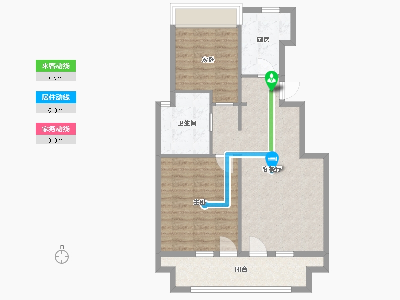 河北省-廊坊市-牛驼温泉孔雀城-69.60-户型库-动静线