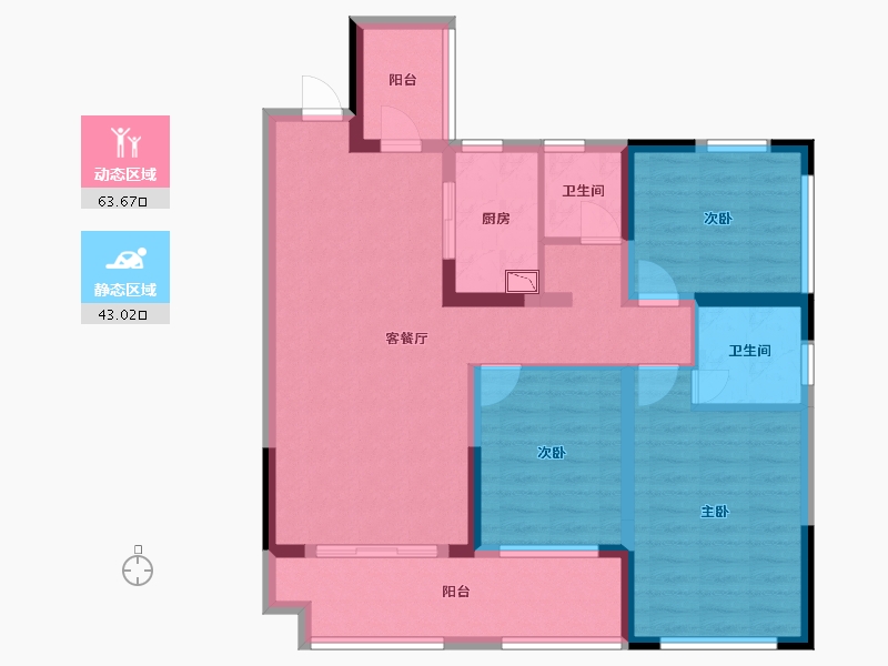 广西壮族自治区-桂林市-宏湖中央城-94.41-户型库-动静分区