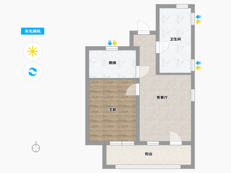 河北省-廊坊市-牛驼温泉孔雀城-52.74-户型库-采光通风