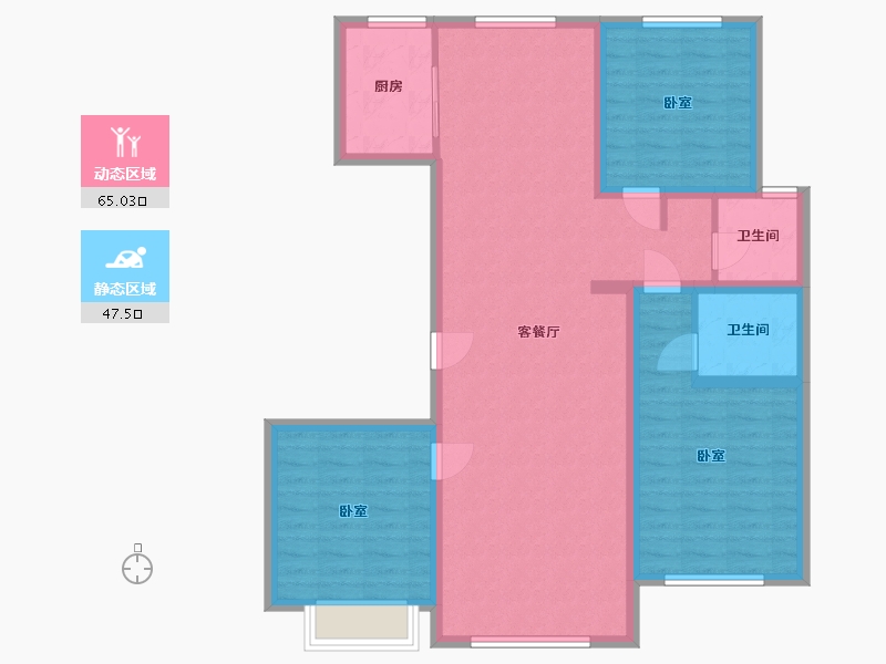 内蒙古自治区-通辽市-叫来河悦府-101.11-户型库-动静分区