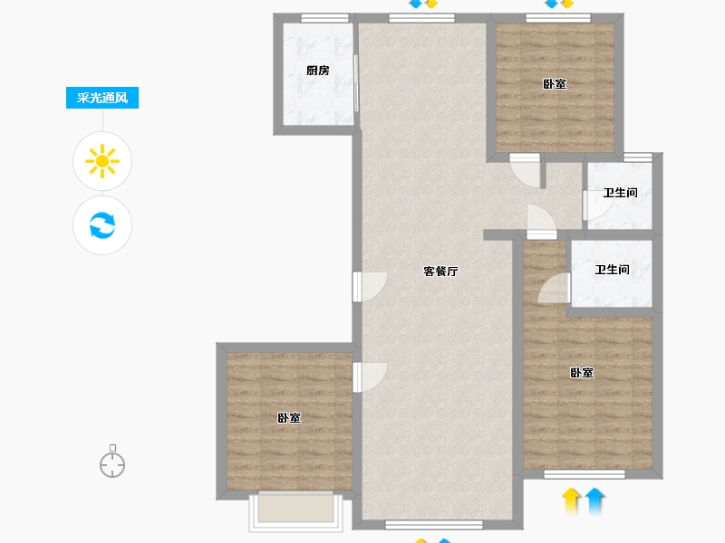 内蒙古自治区-通辽市-叫来河悦府-101.11-户型库-采光通风