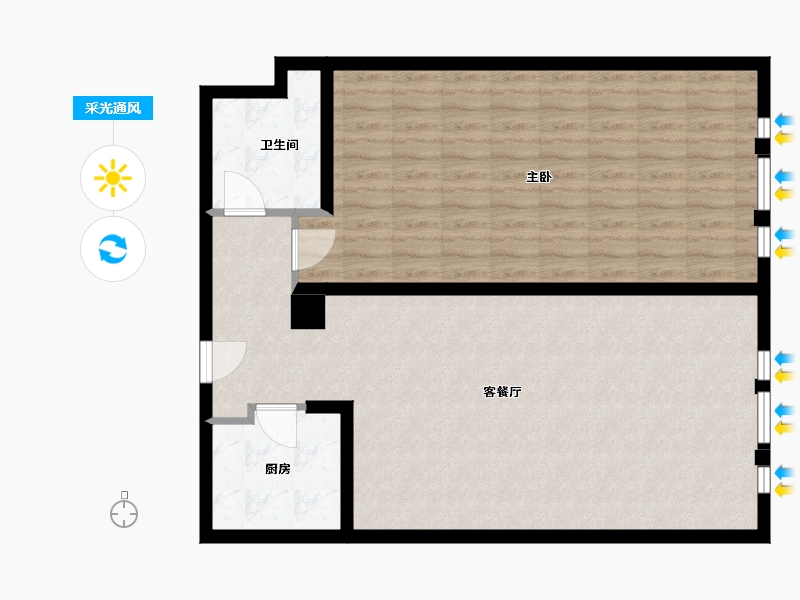 内蒙古自治区-呼和浩特市-巨华·巨宝大厦-91.53-户型库-采光通风