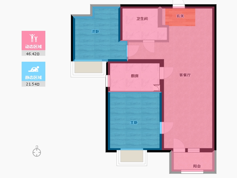 河北省-廊坊市-五矿万科哈洛小镇-59.83-户型库-动静分区