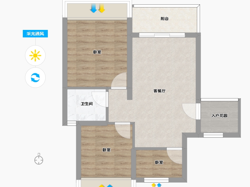 贵州省-安顺市-杨湖豪庭-52.34-户型库-采光通风