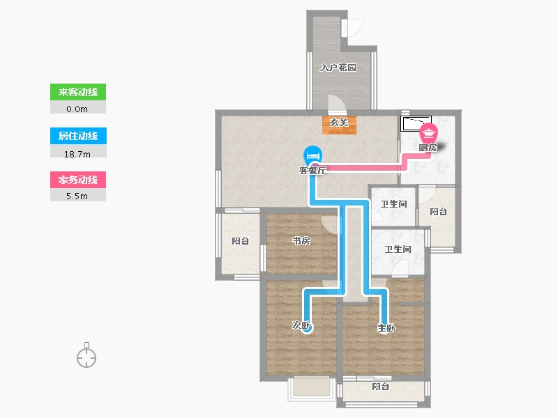 云南省-昆明市-耀兴枫丹白露-97.85-户型库-动静线